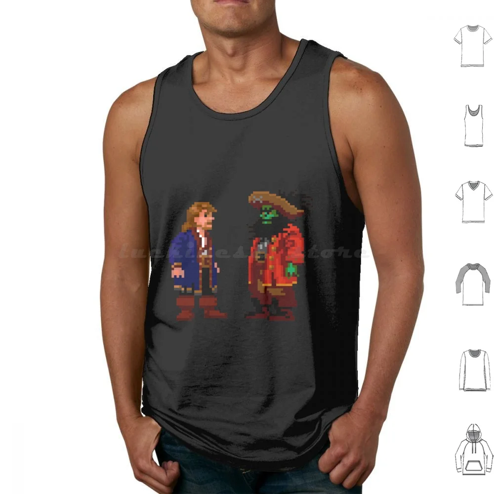 Guybrush Lechuck ( Monkey Island 2) Canotte Gilet Senza Maniche Monkey Island Guybrush Monkey Island Threepwood Lechuck Retro