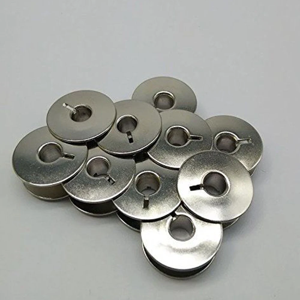 10Pcs Del Metallo "L" Bobine-Macchina Da Cucire Bobine Metalliche (55623S) Fit Singer Fratello Janome Bernina Alphasew + Più Aa7069