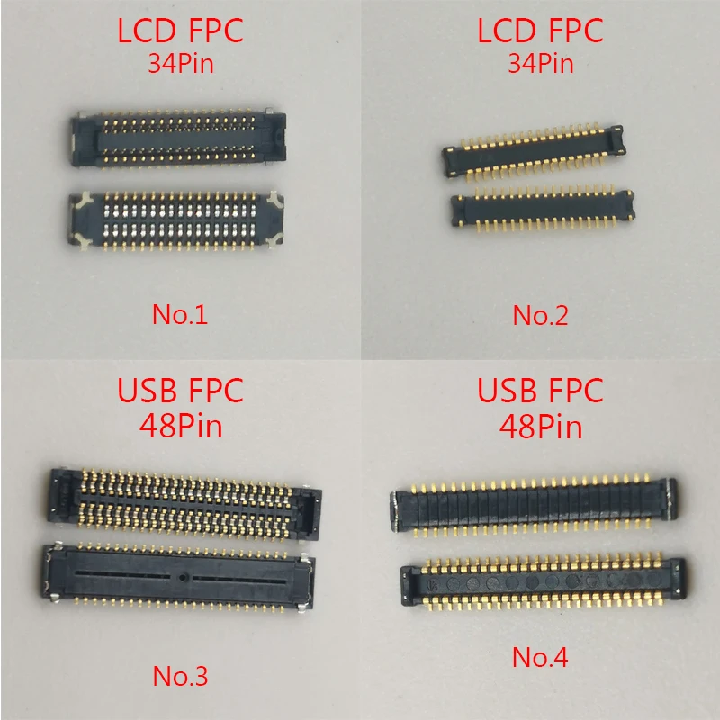 10Pcs 34 48 Pin Usb Charger Charging Port Fpc Connector For Samsung Galaxy A20 A205F A20E A202F A10E A102U A10 A105 Lcd Display