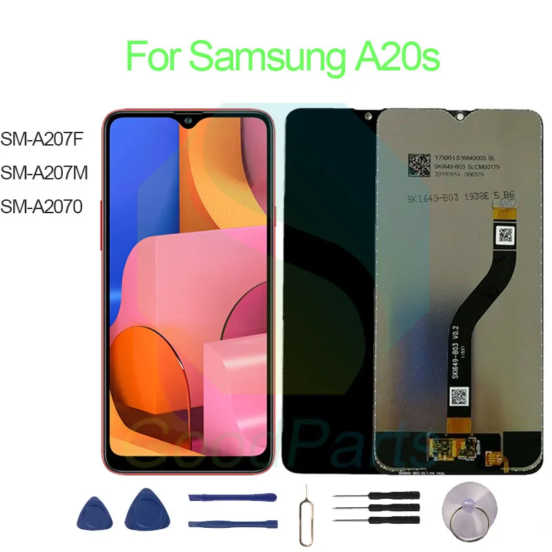 Per Samsung A20S Schermo Lcd 6.5 'Sm-A207F, Sm-A207M, Sm-A2070 A20S Touch Digitizer Assembly Sostituzione
