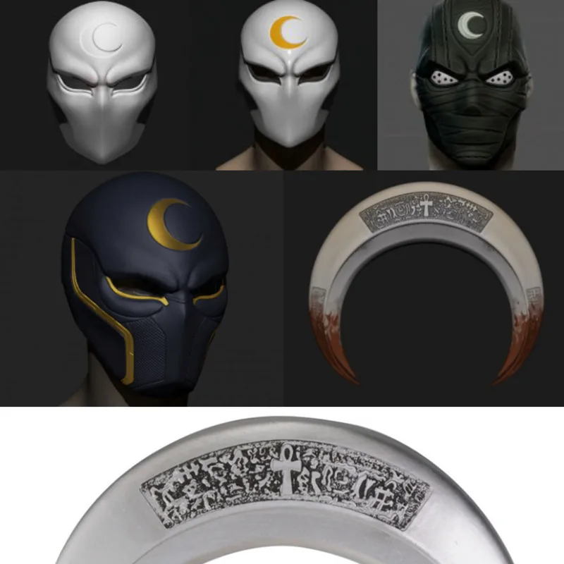 Moon Knight Cosplay Weapon Moon Knight Mask Props Marc Spector Moon Role Props Cosplay Props Action Figures Movie Periphery Toy