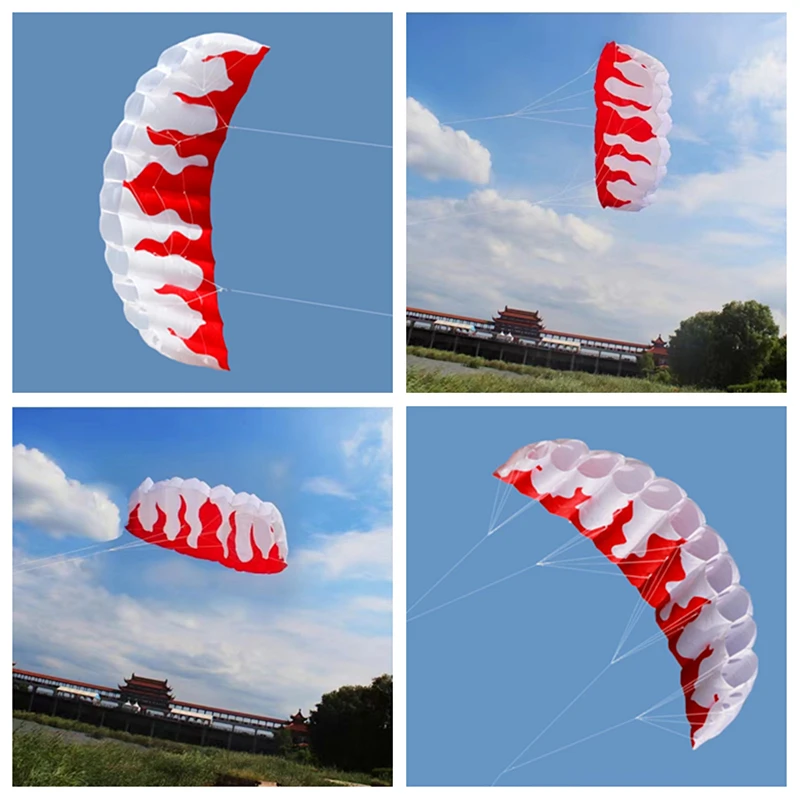 Spedizione Gratuita Flame Dual Line Stunt Power Kite Flying Soft Kite Kitesurf Equipment Professional Paragliding Fly Big Wind Kite