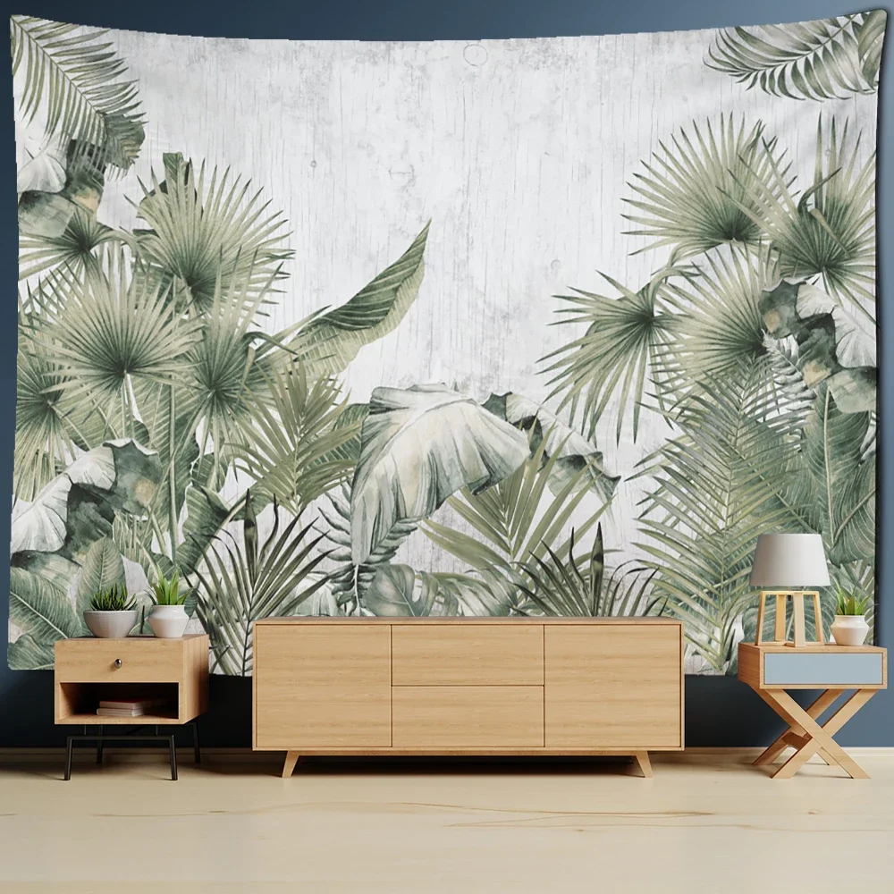 Guava Tree Banana Plant Tapestry Wall Hanging Palm Branch Tropical Landscape Hippie Tapiz Dormitorio Tv Sfondo Wall Decor