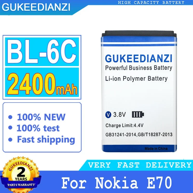 Gukeedianzi Bl-6C Batteria Di Grande Potenza Per Nokia Qda + 2110 2116 2125 2855 2865 6015I 6016I 6019I 6152 6152 6275 E70 2400Mah