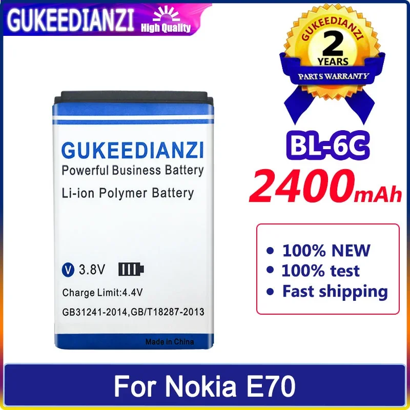 Gukeedianzi Batteria Bl-6C 2400Mah Per Nokia Qda + 2110 2116 2125 2855 2865 6015I 6016I 6019I 6152 6152 6275 E70 Batteria