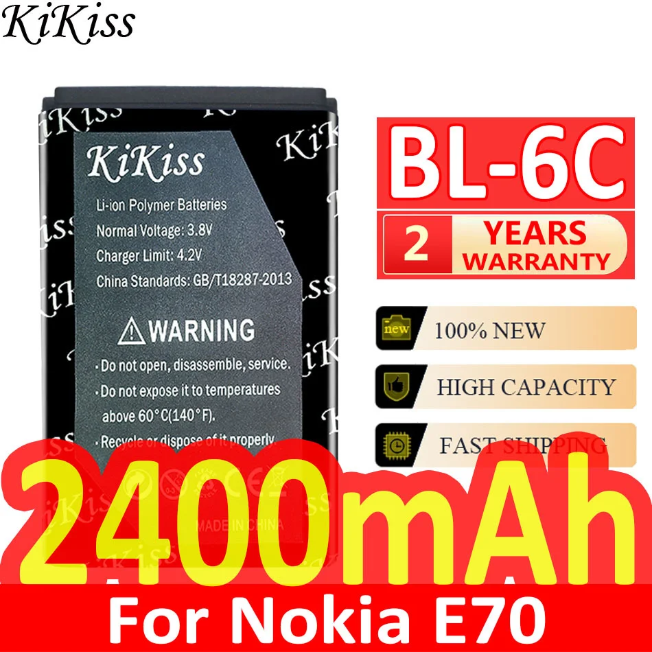 2400Mah Kikiss Potente Batteria Bl-6C Per Nokia Qda + 2110 2116 2125 2855 2865 6015I 6016I 6019I 6152 6152 6275 E70 6255