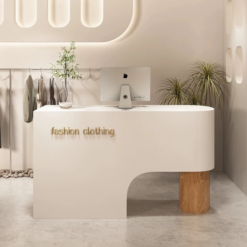 Luxury Simple Reception Desk Office White Preacher Business Counter Cassa Estetica Mostrador Negocio Furniture