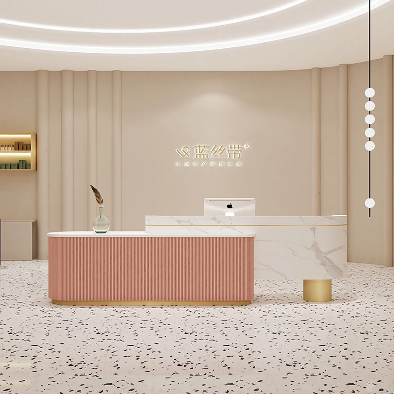 Leggio Per Ufficio Reception Modern Advisory Barbershop Mobile Reception Desk Study Bancone Bar Accessori Per La Reception Dell'Hotel