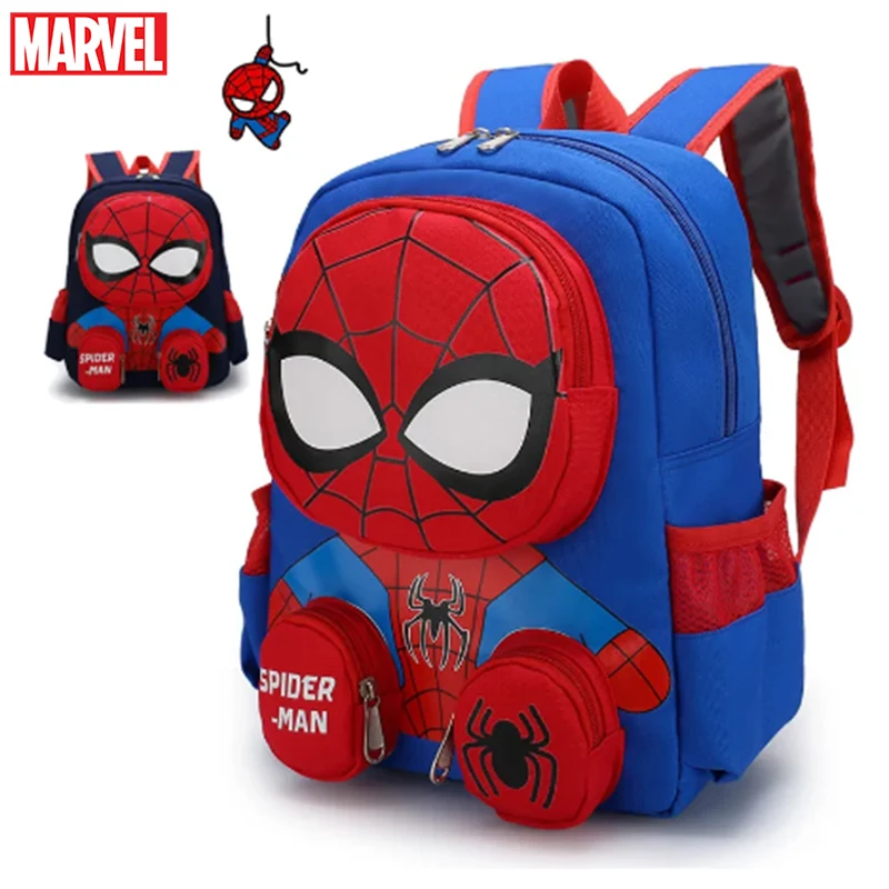 Marvel Spiderman Zainetto Anime Film Avengers Cartoon Figure Cute Spiderman Zaino Scuola Per Bambini Ragazzi Regali Di Compleanno