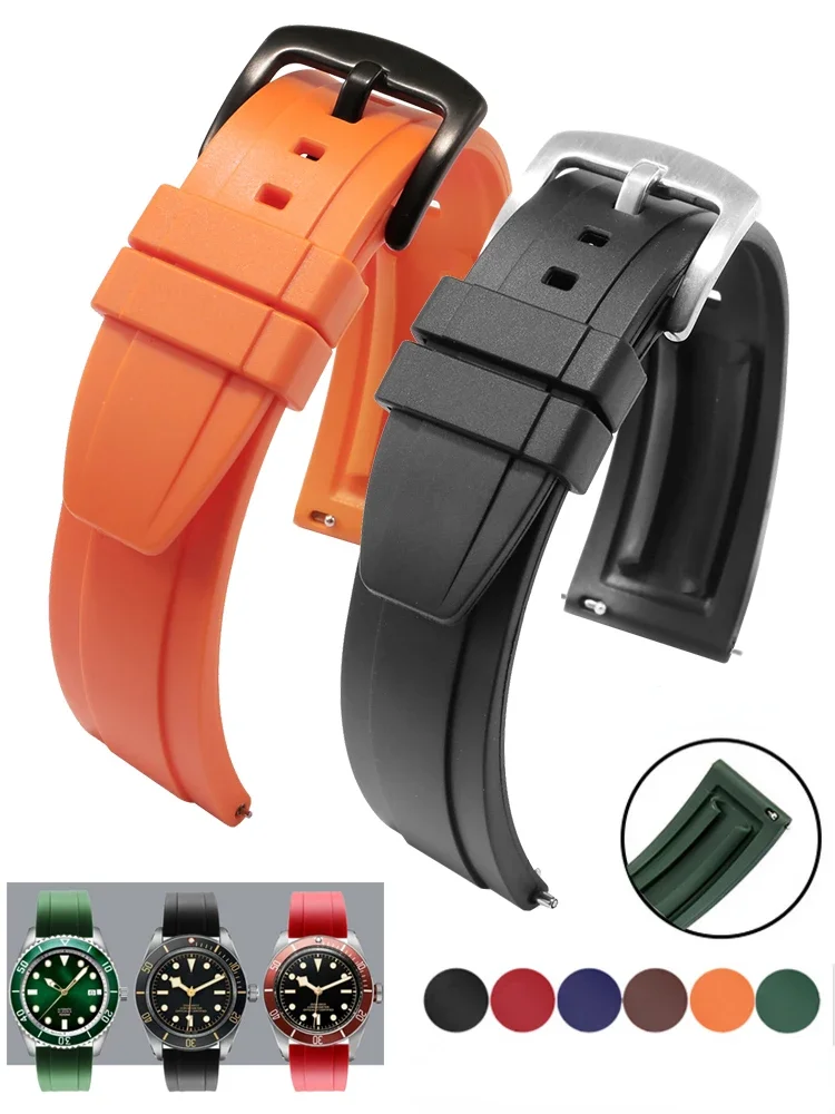 Cinturino In Gomma Antipolvere Per Citizen Rolex Green Submariner Omega Tissot Seiko Cinturino In Silicone Impermeabile 20Mm 22Mm