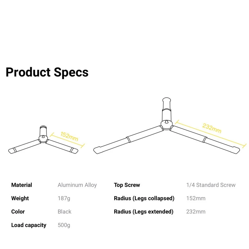 Treppiede Da Esterno Adatto Per Accessori Fotografici Insta360 Flow/X3/One X2/X/One R/Rs
