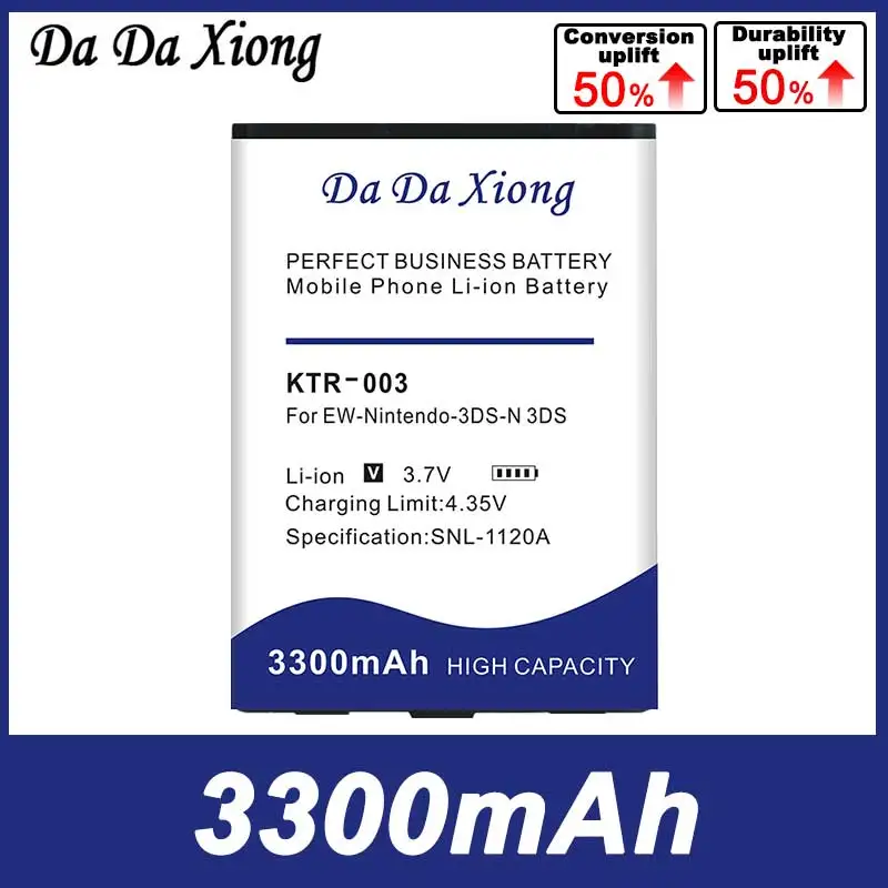 Dadaxiong 100% Nuovo 2000Mah Ktr-003 Bateria Per Nintendo 3Ds N3Ds Adesivo A Nastro Biadesivo Gratuito