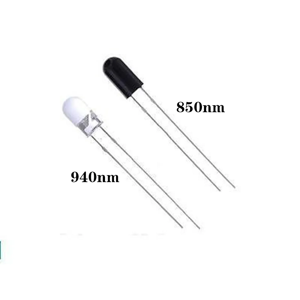 100Pcs Diodo Led A Infrarossi 3Mm 5Mm 940Nm Potente Lampada A Infrarossi Laser Led A Infrarossi 940 Nm Diodo Ir Trasmettitore Led A Infrarossi