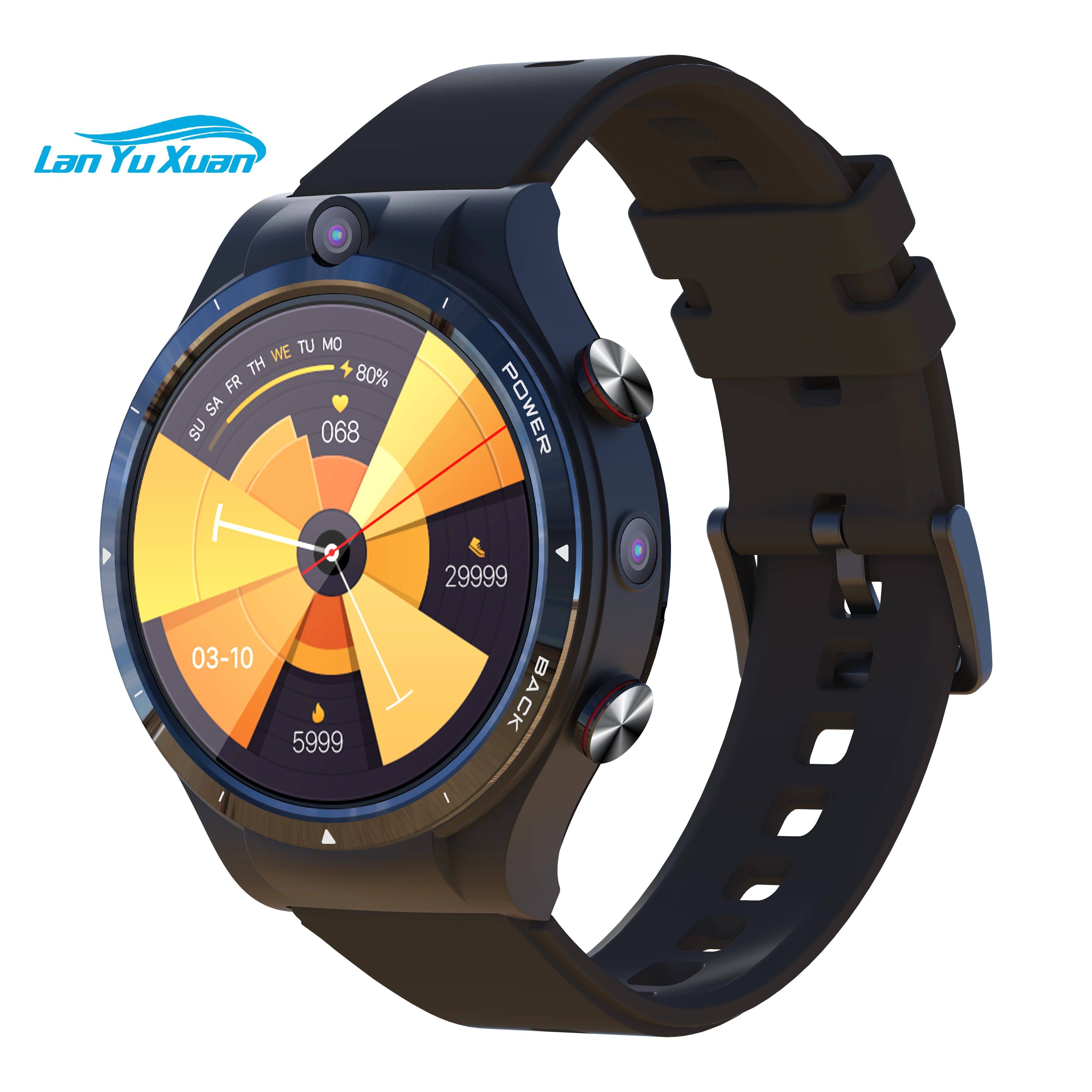 4G Android Smart Watch Schermo Amoled 4 + 12Gb Gps Wifi 4G Smart Watch Phone Camera 5Mp Lte Sim Card Amoled 1.6 Pollici 400*400 Pixel