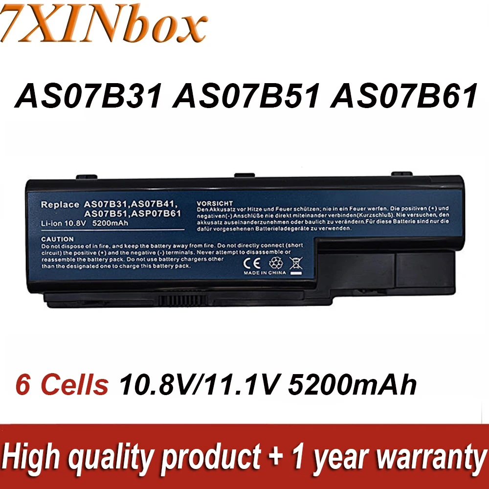 As07B51 As07B61 10.8V 5200Mah Batteria Del Computer Portatile Per Acer Aspire 5220 5230 5330 5710 5710Z 5920 5920G 6920 7220 7320 8920 Serie