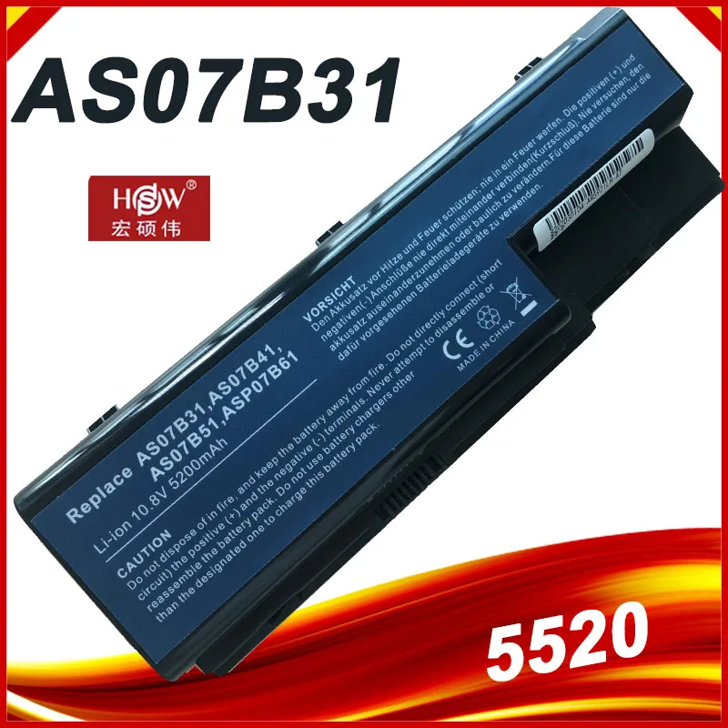 Batteria Del Computer Portatile Per Acer Aspire 5520 5720 5920 6920 6920G 7520 7720 7720G 7720Z As07B31 As07B41 As07B42 As07B72