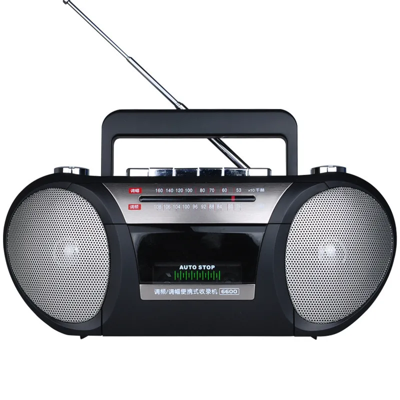 Lettore Di Cassette A Nastro Portatile Fm Am Two Band Radio Play Record Doppio Altoparlante Suono Ac Dc Dual Mode 2 Altoparlanti Registratore Macchina
