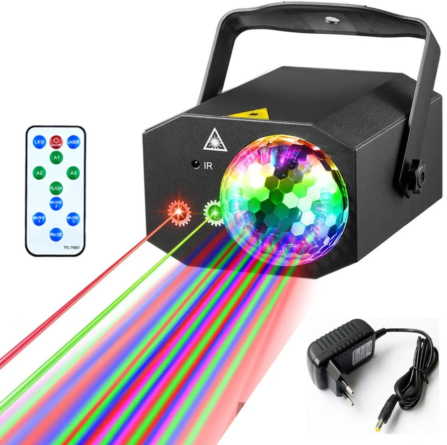 Luci Per Feste Dj Disco Ball Light Pattern Proiettore Laser Voice Activated Dance Birthday Bar Karaoke Christmas Wedding Decoration