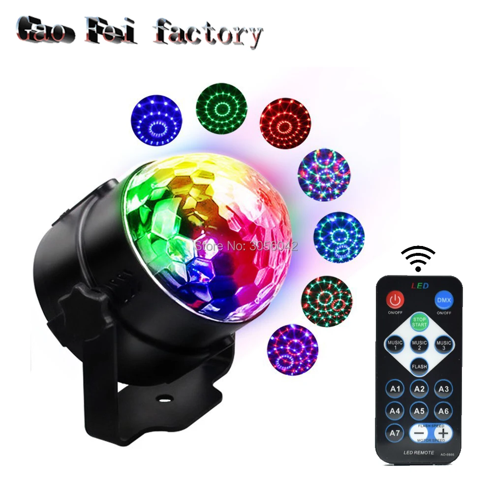 Party Lights Disco Ball 7 Colori Led Strobe Sound Activated Stage Lights Effect Con Telecomando Per Dj Birthday Xmas Wedding
