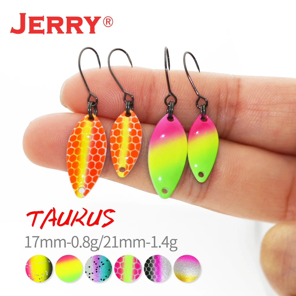 Jerry Taurus Area Trota Spinning Spoon Single Hook Fishing Lure 0.8G 1.4G Wobbler Artificiale Pesce Persico Bass Baits