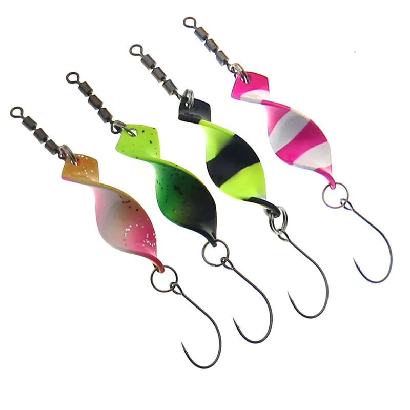 Twisted Metal Trout Fishing Spoon Esche Jigging Baits 2.8G 4G Spinner Artificiale Esche Dure Per Trota Bass