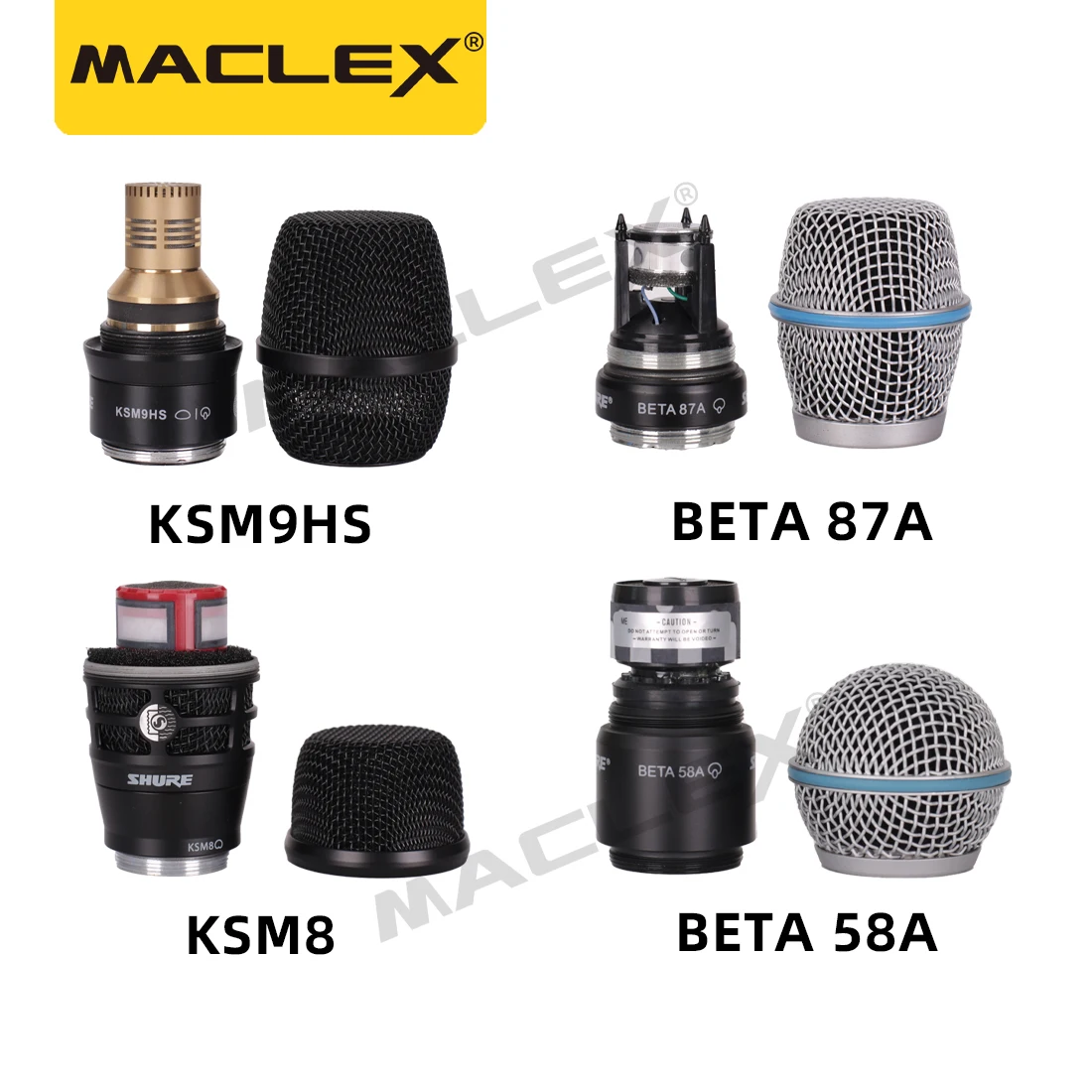 Maclex Wireless Microfono Capsula Condensatore Beta87A Ksm9Hs Fit Shure Mano Microfone Capsula Beta 58 Ksm8 Mic Core