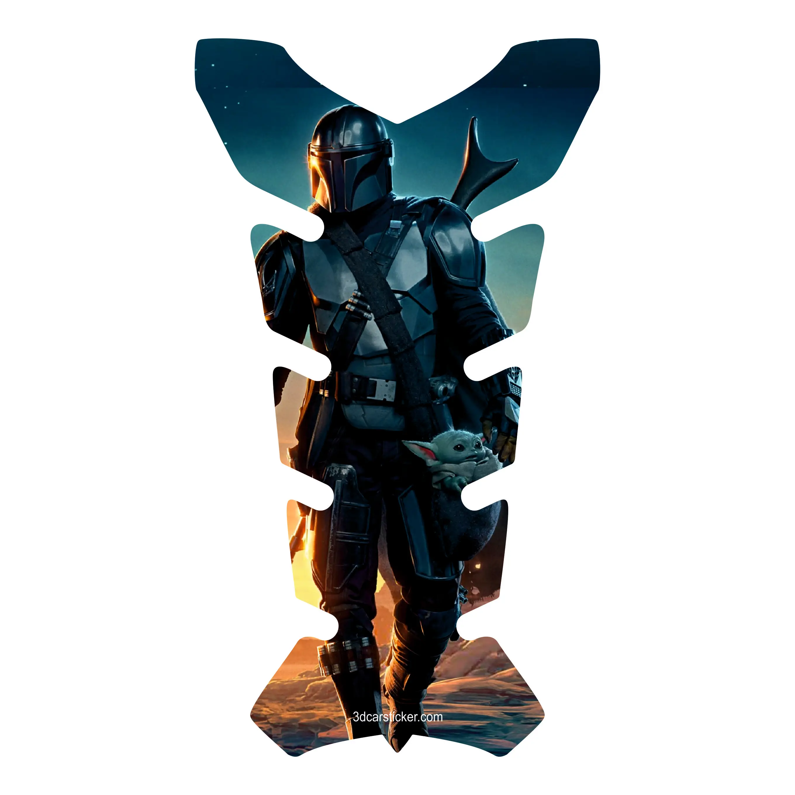 Tank Pad Fuel Prodector 3D Sticker Decalcomania Moto Gas Protect Helmet Star Wars The Mandalorian Boba Fett Starfighter The Ultim