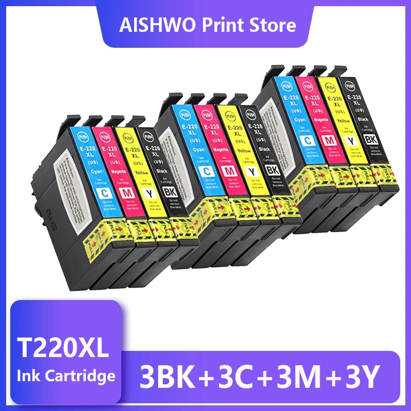 Cartucce Di Inchiostro Compatibili Per Epson 220Xl T220 Xl Wf-2630 Wf-2650 Wf-2660 Xp-320 Xp-420 Xp-424 Stampante T220Xl 220