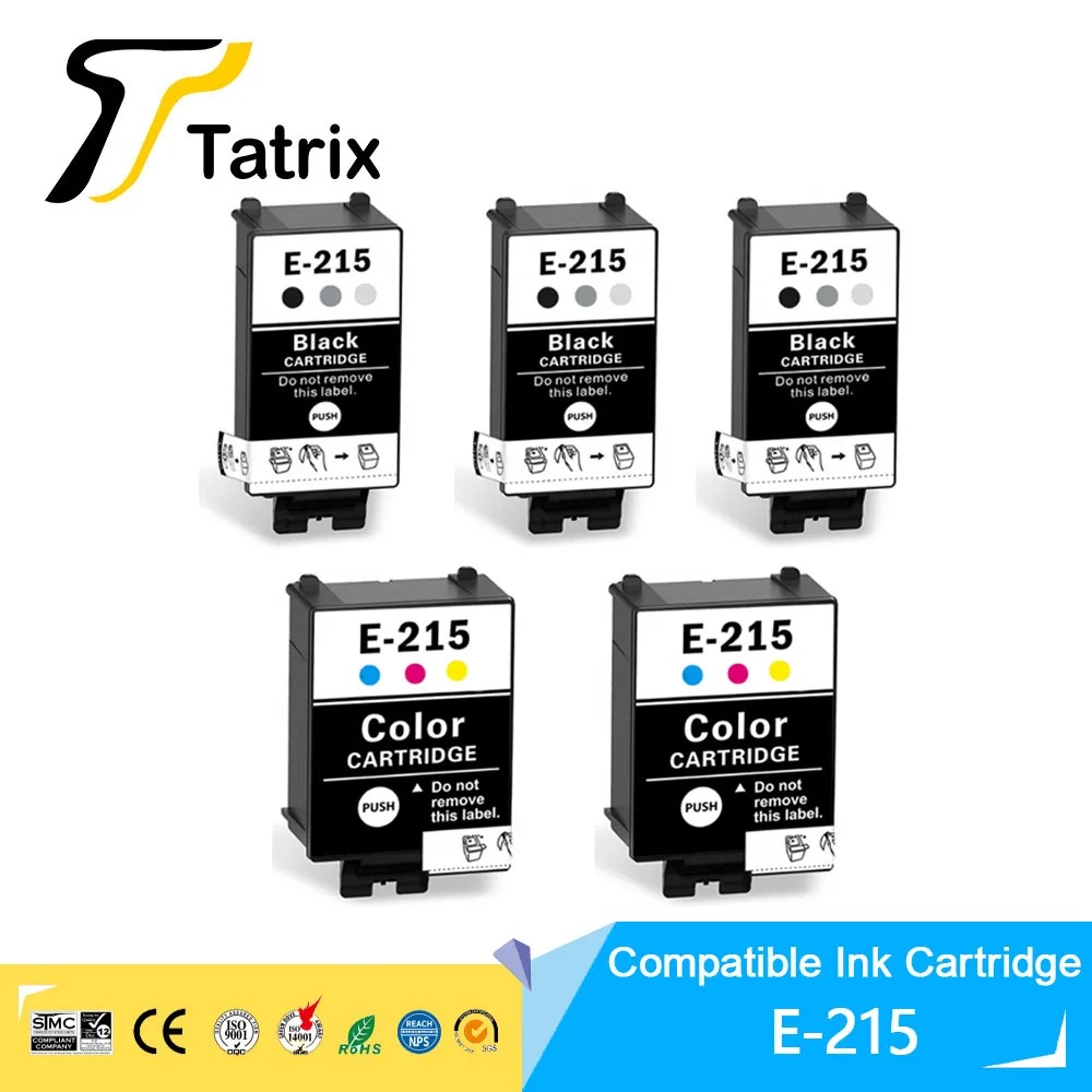 Tatrix E-215 T215 Bk T215 Cl Cartucce Di Inchiostro Compatibili Per Epson Forza Lavoro Wf-100/Wf100. 215 Cartuccia D'Inchiostro (Na/Au)