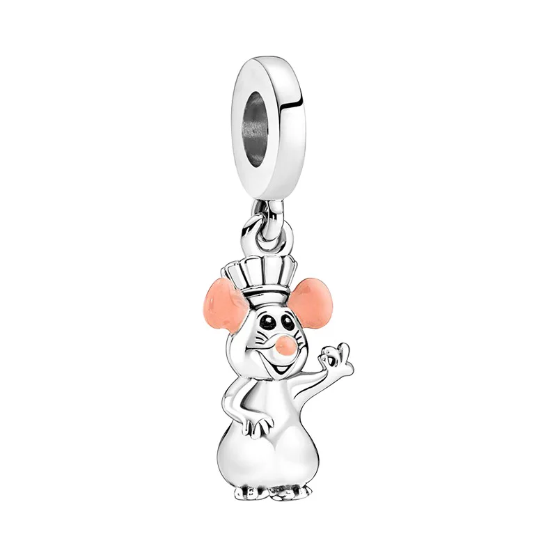 Fit Original Pandora Charms Bracelet Men Pixar Ratatouille Beads Diy Jewelry For Women Disney Cute Mouse Remy Dangle Accessories