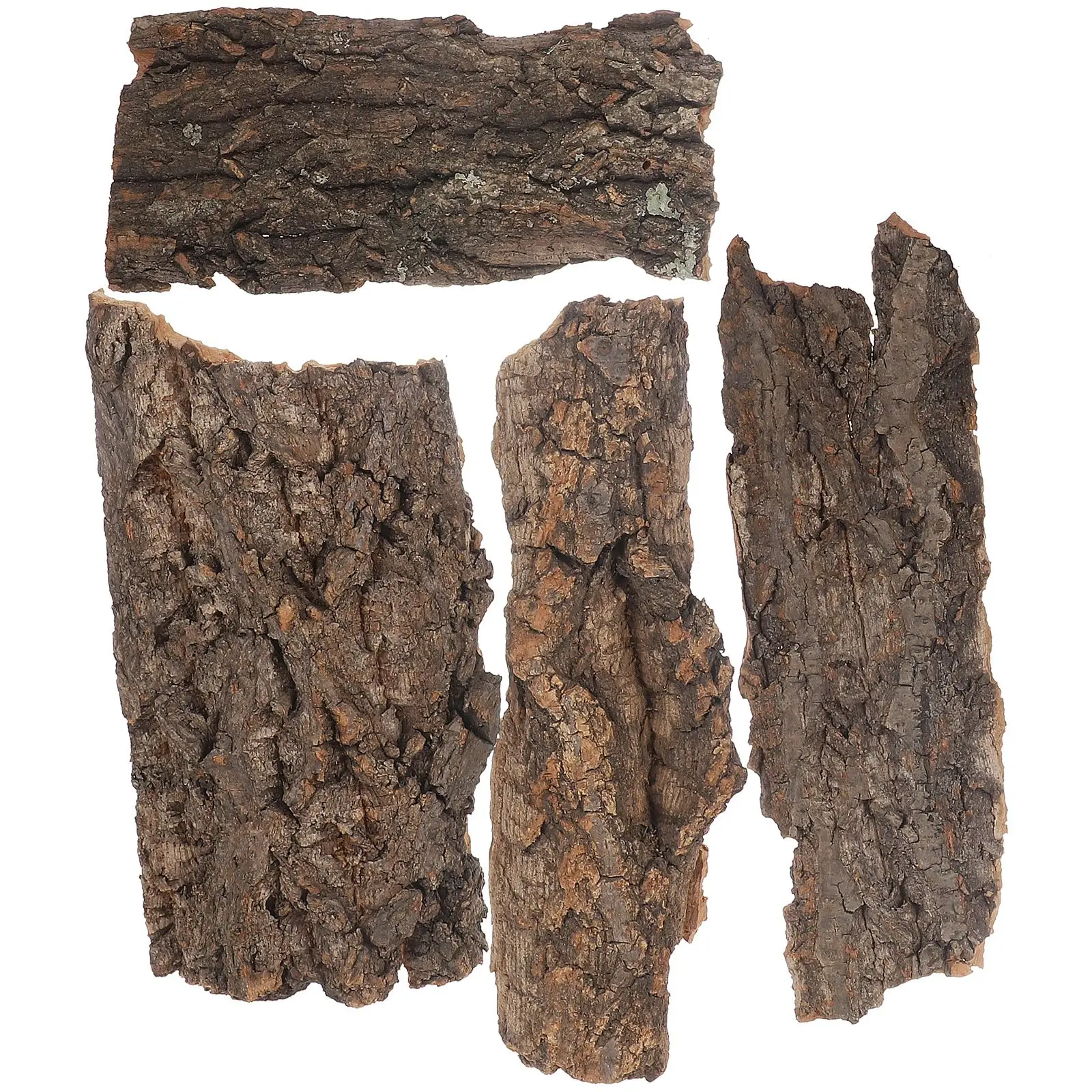 4Pcs Natural Cork Bark Flat Rettile Terrario Decorazione Di Sfondo Per Serbatoio D'Acqua Pet Rettile Bark Climbing Tree Bark Decor