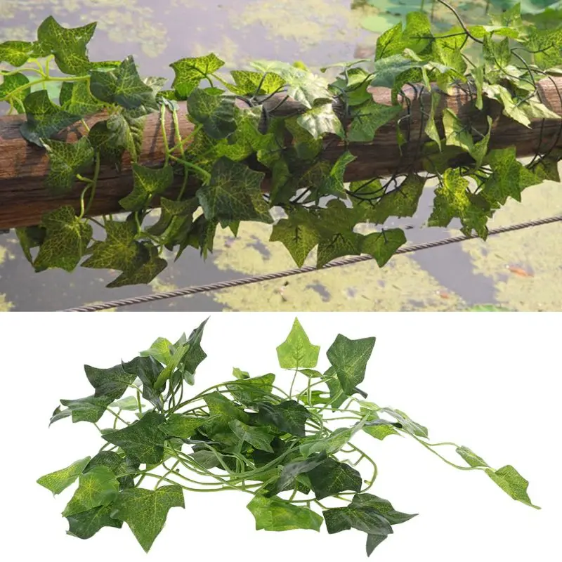 Vite Artificiale Reptile Lucertole Terrario Decorazione Chameleons Salire Resto Piante Foglie