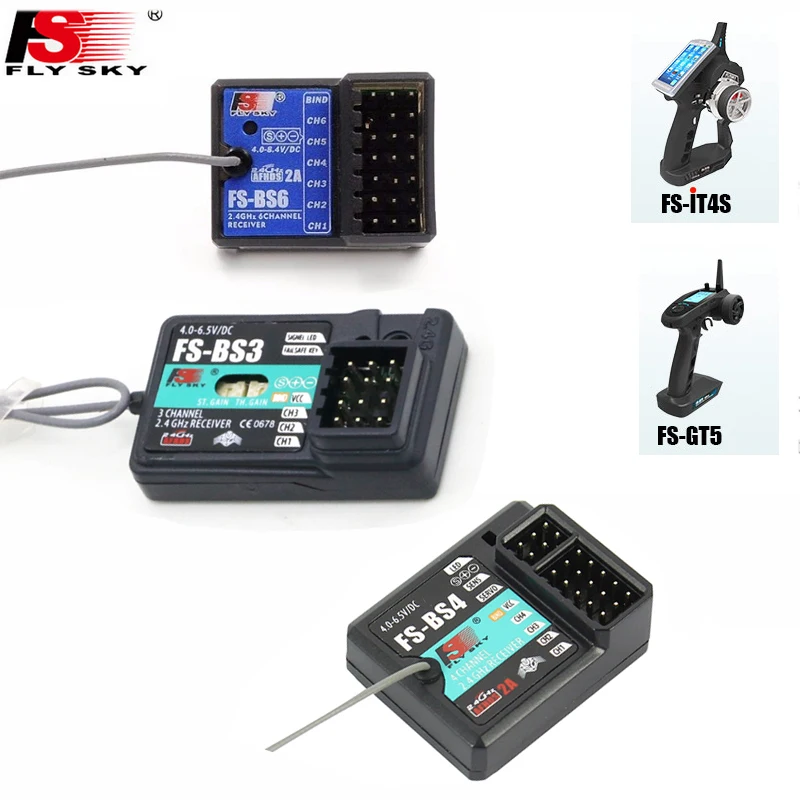 1Pcs Flysky Fs-Bs6/Fs-Bs3/Fs-Bs4 Ricevitore Con Gyro Sistema Di Stabilizzazione Per Flysky Fs-It4S/ Fs-Gt5 A Distanza Di Controllo