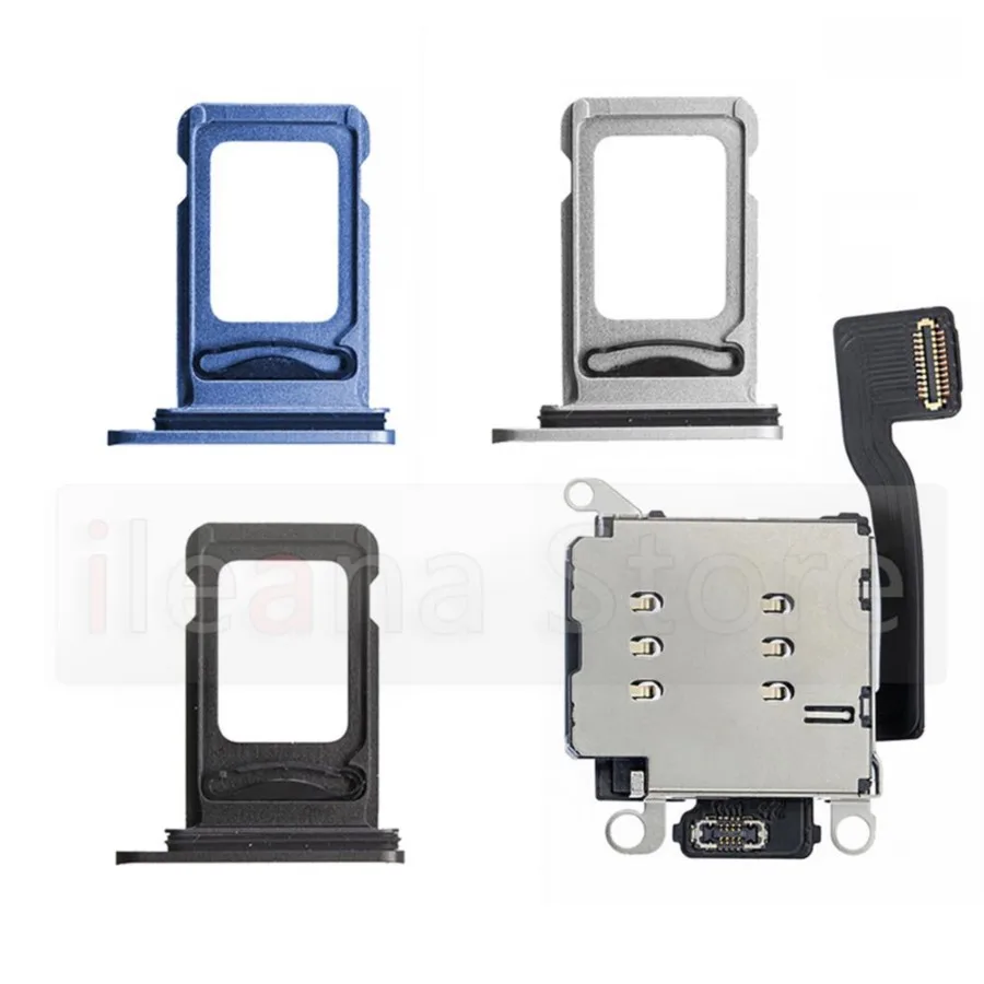 Original Dual Sim Card Reader Flex Cable For Iphone 13 Pro Max Dual Card Connector Tray Holder Phone Parts
