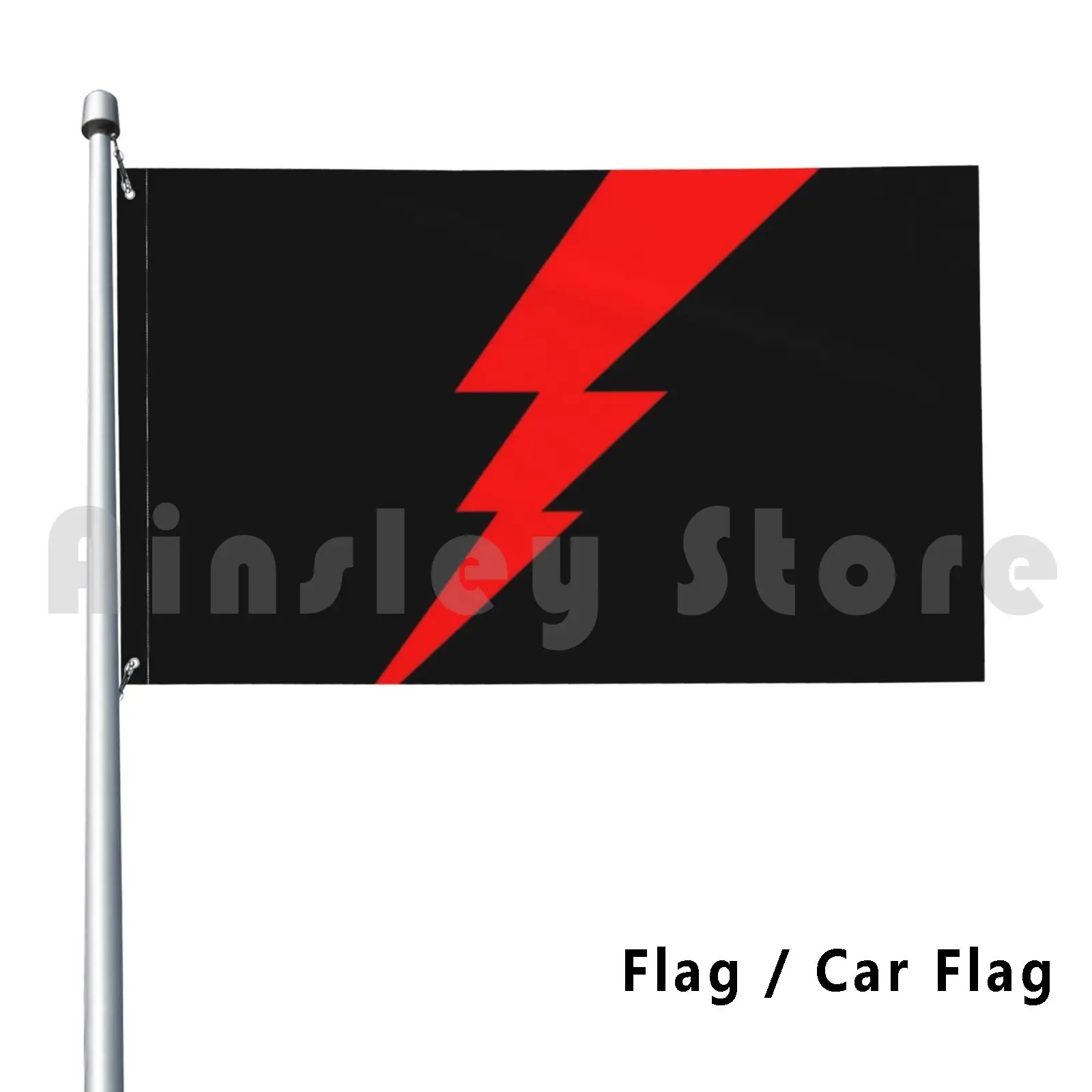 Red Lightning Bolt Outdoor Decor Flag Car Flag Flash Lightning Bolt Freddy Costume Gordon Queen Band Red Thunder