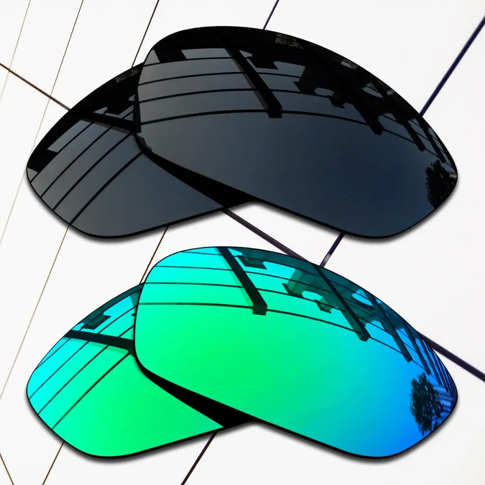 E.O.S 2 Pairs Nero & Verde Smeraldo Polarizzati Lenti Di Ricambio Per Oakley Venti Xx 2012 Occhiali Da Sole