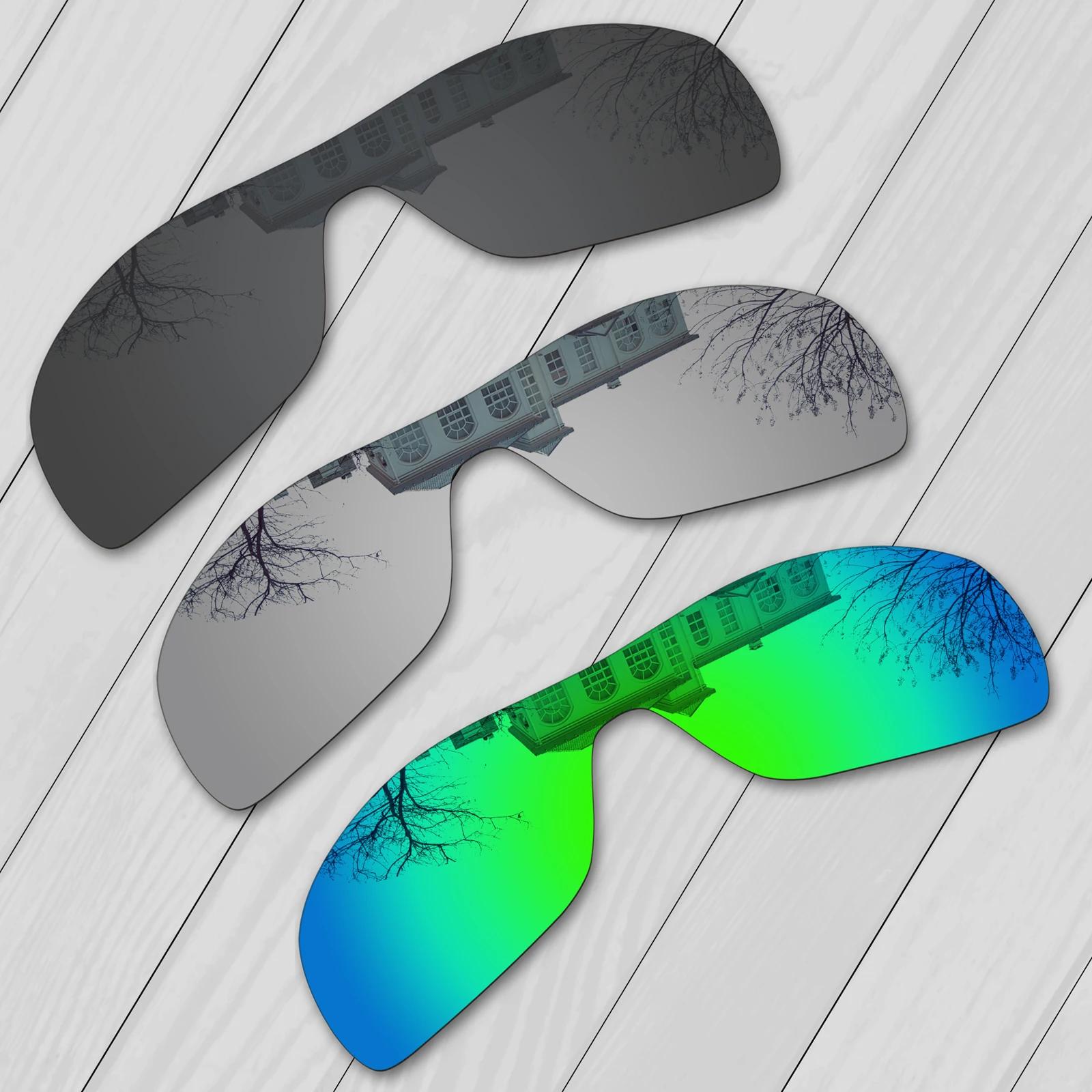 E.O.S 3 Pezzi Nero E Argento E Verde Smeraldo Polarizzati Lenti Di Ricambio Per Oakley Dart Occhiali Da Sole