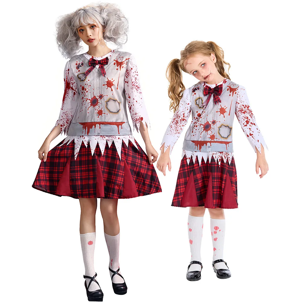 Halloween Spaventoso Bloody Student Costumes For Adult Kids Horror Vampire Zombie Costume Cosplay Carnival Party Fancy Dress