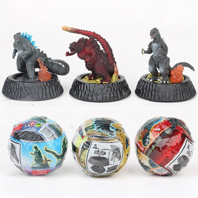 3 Pz/Set Godzilla Action Figure Egg Blind Box Toys For Children Godzilla Figurine Decorazioni Modello In Pvc Regalo Di Compleanno Per Ragazzi