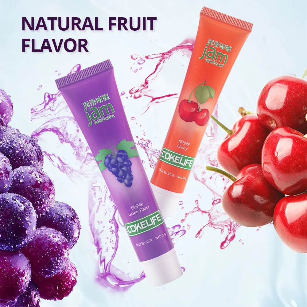 Lubrificante Sessuale Frutta Commestibile Uva/Sapore Di Ciliegia Gel Per Sesso Orale A Base D'Acqua Olio Per Massaggio Anale Della Vagina Lubrificante
