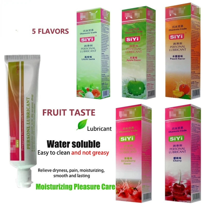 1 Pz 50Ml Pesca/Fragola/Mela/Ciliegia/Litchi Sapore Commestibile Lubrificante A Base D'Acqua Sesso Anale Gel Orale Lubrificante Del Sesso Per Coppia A