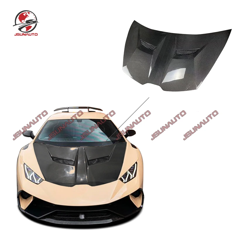For Lamborghini Carbon Fiber V Style Body Kit Front Hood Engine Bonnet Cover For Huracan Lp580 Lp610 Lp640 Evo 2014-2021