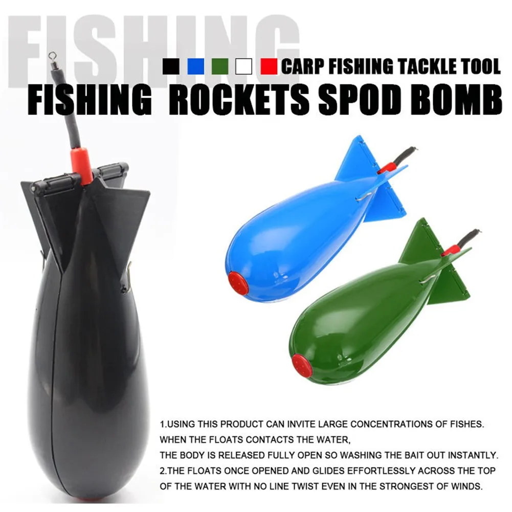 1 Pz Pesca Rocket Feeder Rocket Feeder Spod Bomb Float Lure Bait Holder Punto Fisso Baiting Siluro E Siluro Trap Fish Tool