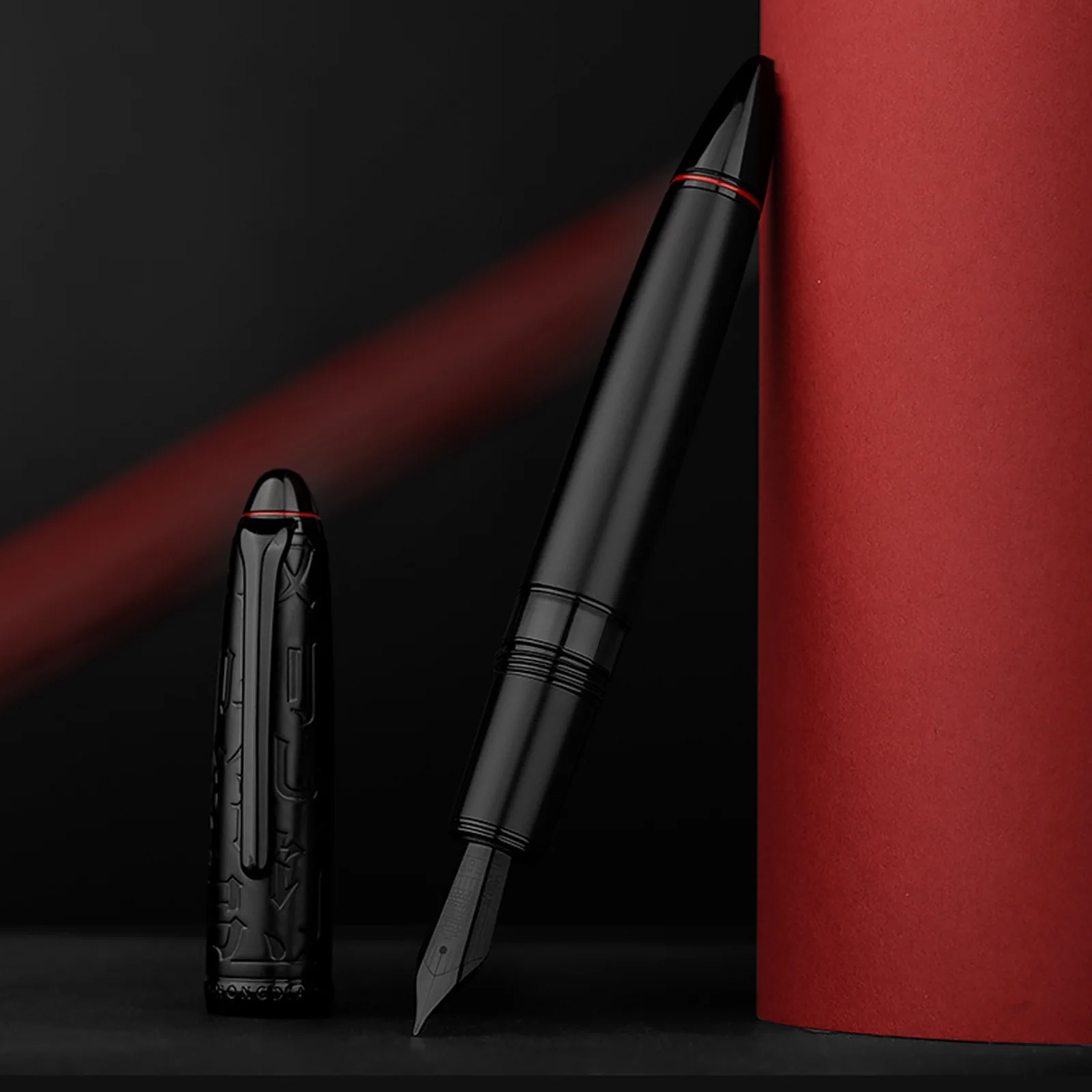 Hongdian N6 Black Piston Stilografica Pen Resin Ef/F Nib Beautiful Siluro Cloud Seal Cap Business Office Writing Gifts For Friend