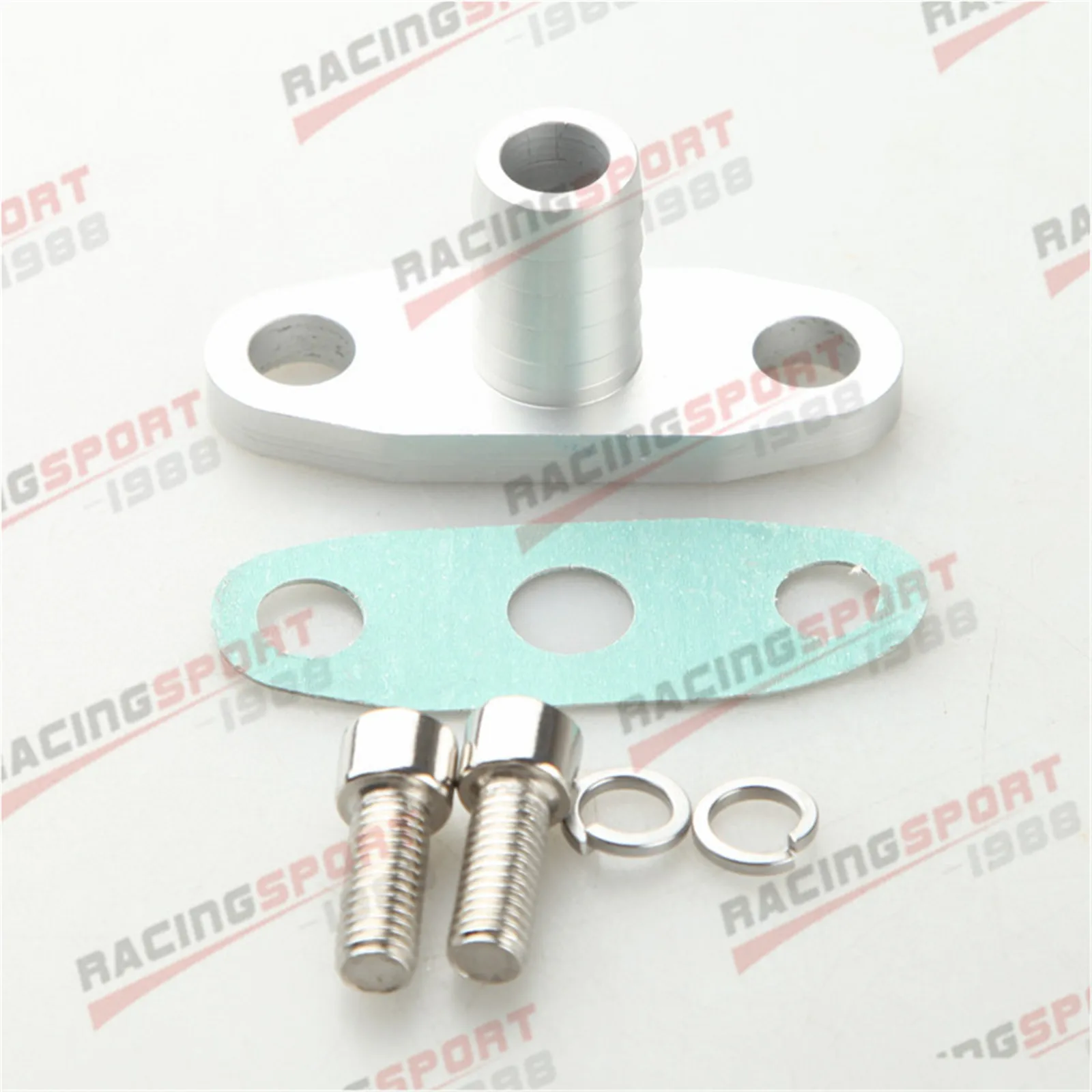 5/8 "Maschio Collo Di Alluminio Olio Di Scarico Turbo Flangia T3 T4 T04 Gt40-Gt55 Argento