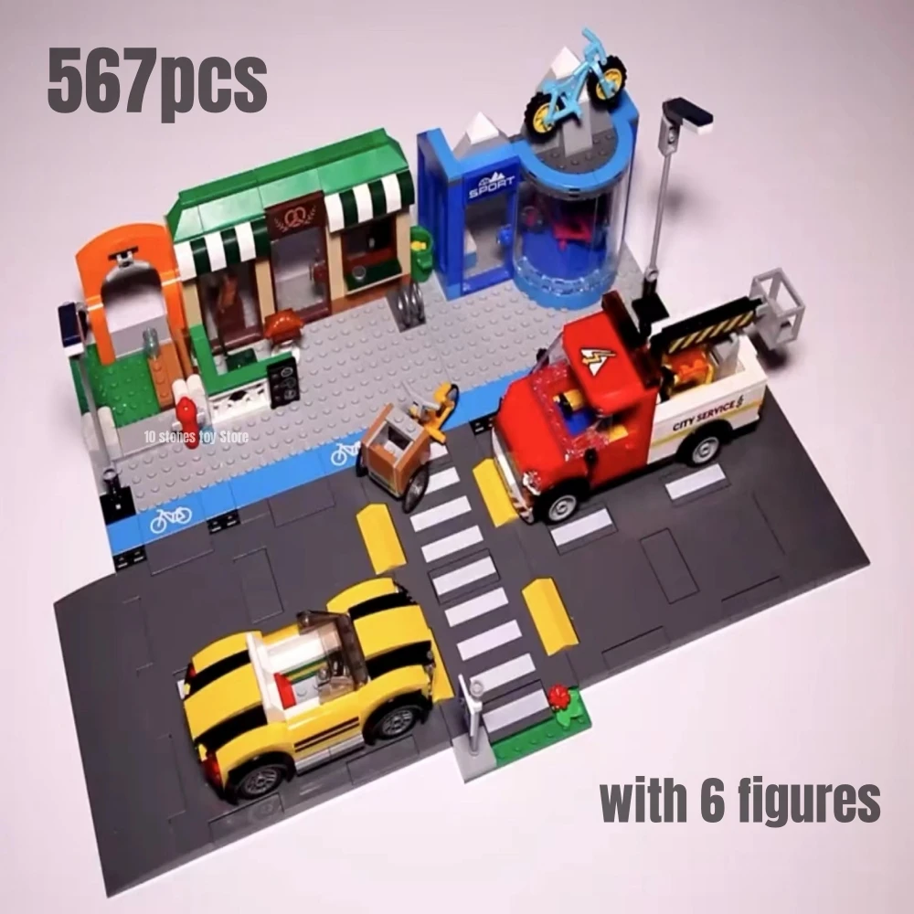 567Pcs Shopping Street Building Blocks Modello Fit 60306 Giocattoli Per Bambini Regalo Di Natale