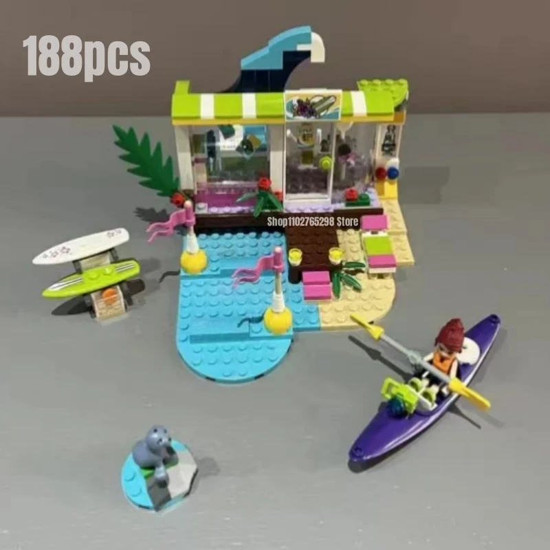 188Pcs Surf Shop Building Blocks Modello Fit 41315 Giocattoli Per Bambini Regalo Di Natale