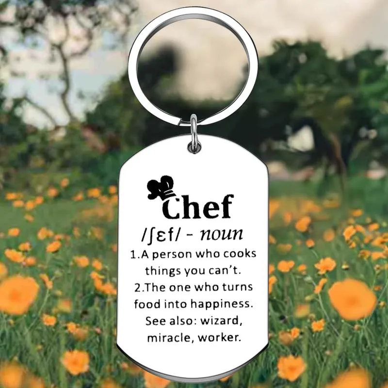 Chef Portachiavi Anello Chef Definizione Regali Regalo Culinario Portachiavi Ciondolo Chef Cuochi Chef Apprezzamento Regalo Scuola Culinaria Regalo