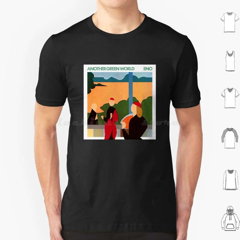 Brian Eno Altro Green World T Shirt Big Size 100% Cotone Brian Eno Brian Eno Un Altro Green World Album Record Elettronico