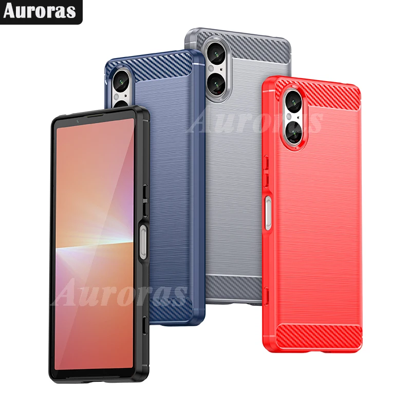 Auroras Per Sony Xperia 5 V Case Business Spazzolato Texture Antiurto Shell Per Sony Xperia 1 V 10 V Camera Protect Cover Fundas